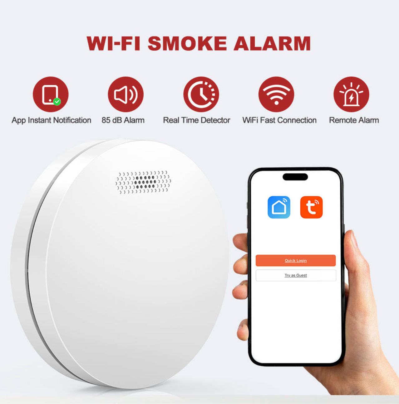 Smart WiFi Smoke & Heat Detector